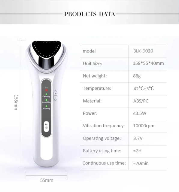 Help Absorbing Serum USB Vibration Heating Clean Nourish Warm Ion Facial Beauty Massager
