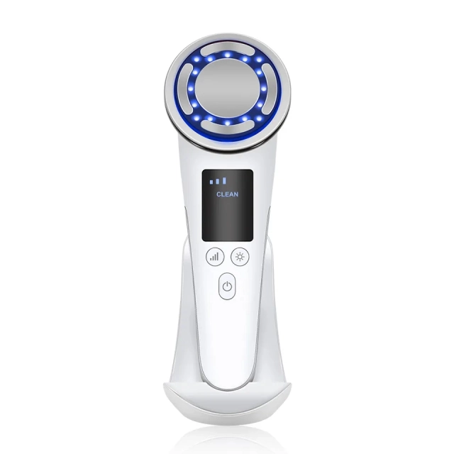 EMS Facial Rejuvenation Pulse Massage Hot Cold EMS Face Neck Lifting Skin Tightening Warm Clean Red Light LED Massager