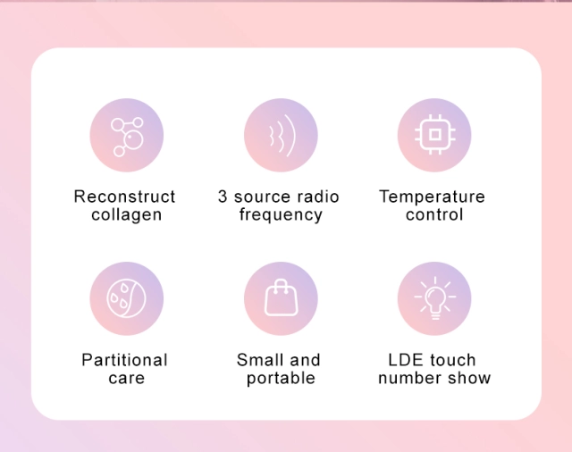 EMS RF LED Beauty Handheld Massage Tightening Anti Aging Wrinkle Two Head Facial Massager