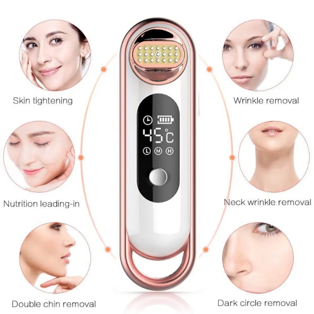 Facial Massager RF Radio Frequency Ultrasonic Face Lifting Tighten Wrinkle Remove Anti-Aging Beauty Massage Instrument