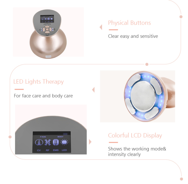 Ultrasonic Cavitation Slimming RF Weight Loss Device EMS Skin Care Fat Burning Face Body Slimming Machine