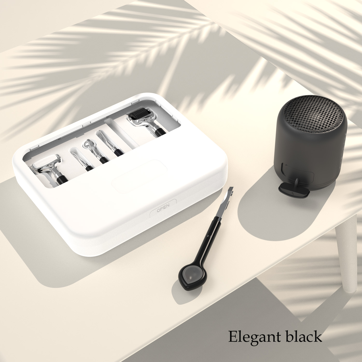 H60 Multifunctional All in 1 Beauty Tool Kit 540 Derma Roller Ice Roller Small Eye Roller Scream Spoon Tweezer White Pink Jade Roller