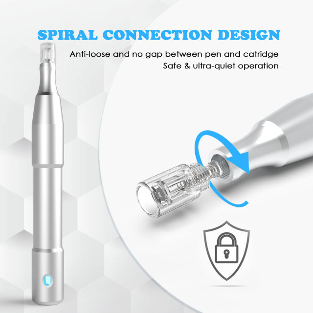 GloPen NP3 Nano Needling Pen Skin Care Microneedling Pen for Wrinkles Fines Sagging Skin Awarded NanoChip Technology CRYSTAL Silicon Nano Cartridge