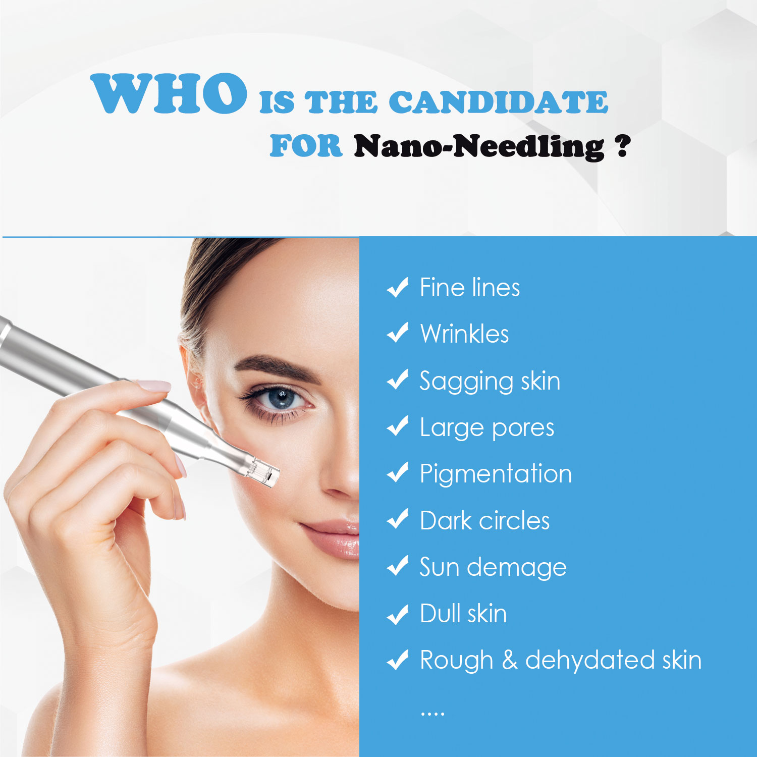 GloPen NP3 NanoNeedling AQUAPEN Skin Care Microneedling Derma Pen for Wrinkles Fines Sagging Skin Awarded NanoChip Technology Silicon Needle Cartridge