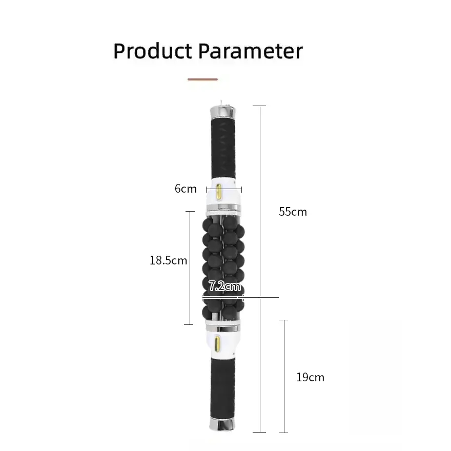 Electric Ball Roller Motorized Body Massage Fascia Muscle Cellulite Roller Wand for Neck Leg Back Roller Deep Tissue Massager Stick Handle