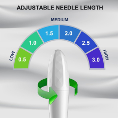 Adjustable Derma Stamp Pen with 140 Needles Microneedling Pen for Anti-Aging Scalp Hair Loss