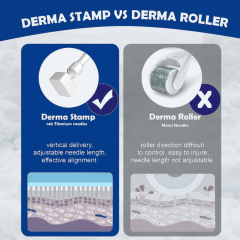 Adjustable Derma Stamp Pen with 140 Needles Microneedling Pen for Anti-Aging Scalp Hair Loss