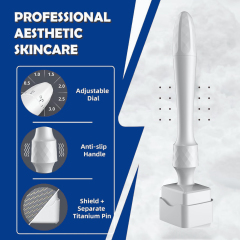 Adjustable Derma Stamp Pen with 140 Needles Microneedling Pen for Anti-Aging Scalp Hair Loss