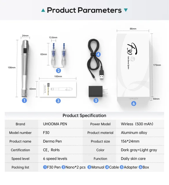F30 Microneedling Derma Pen with Backflow Technology