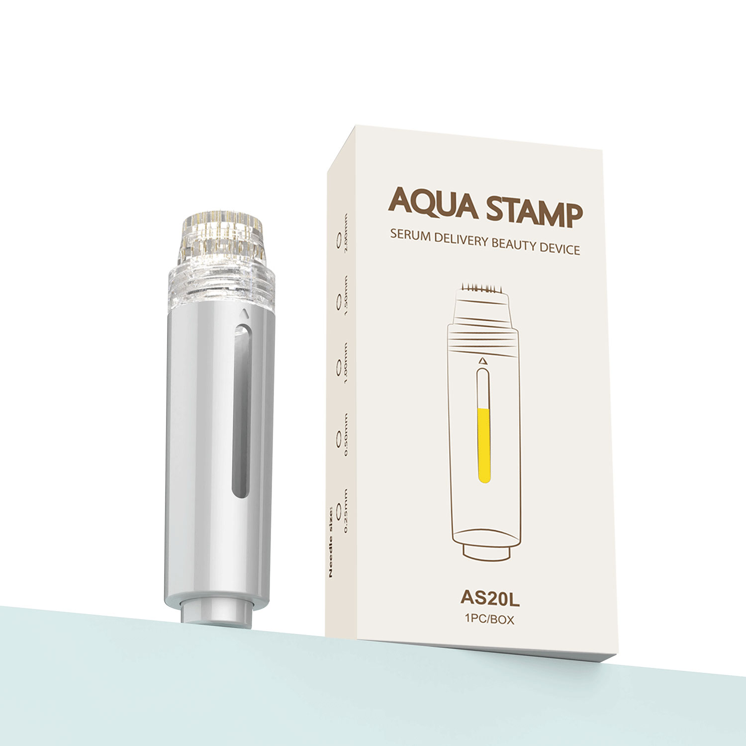 AS20L Derma Stamp Microneedle Aqua Stamp for Skin Care Face Lips Hair Scalp Microneedling Serum Applicator Micro Infusion Derma Pen