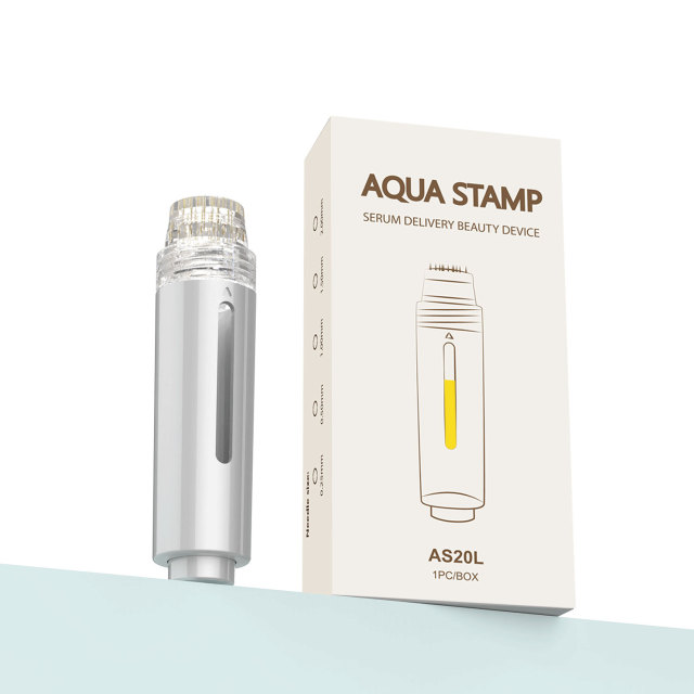 AS20L Derma Stamp Aqua Microneedle for Skin Care Face Lips Hair Scalp Microneedling Serum Applicator Micro Infusion Stamp Pen