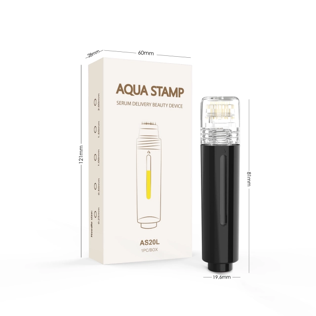 AS20L Derma Stamp Aqua Microneedle for Skin Care Face Lips Hair Scalp Microneedling Serum Applicator Micro Infusion Stamp Pen