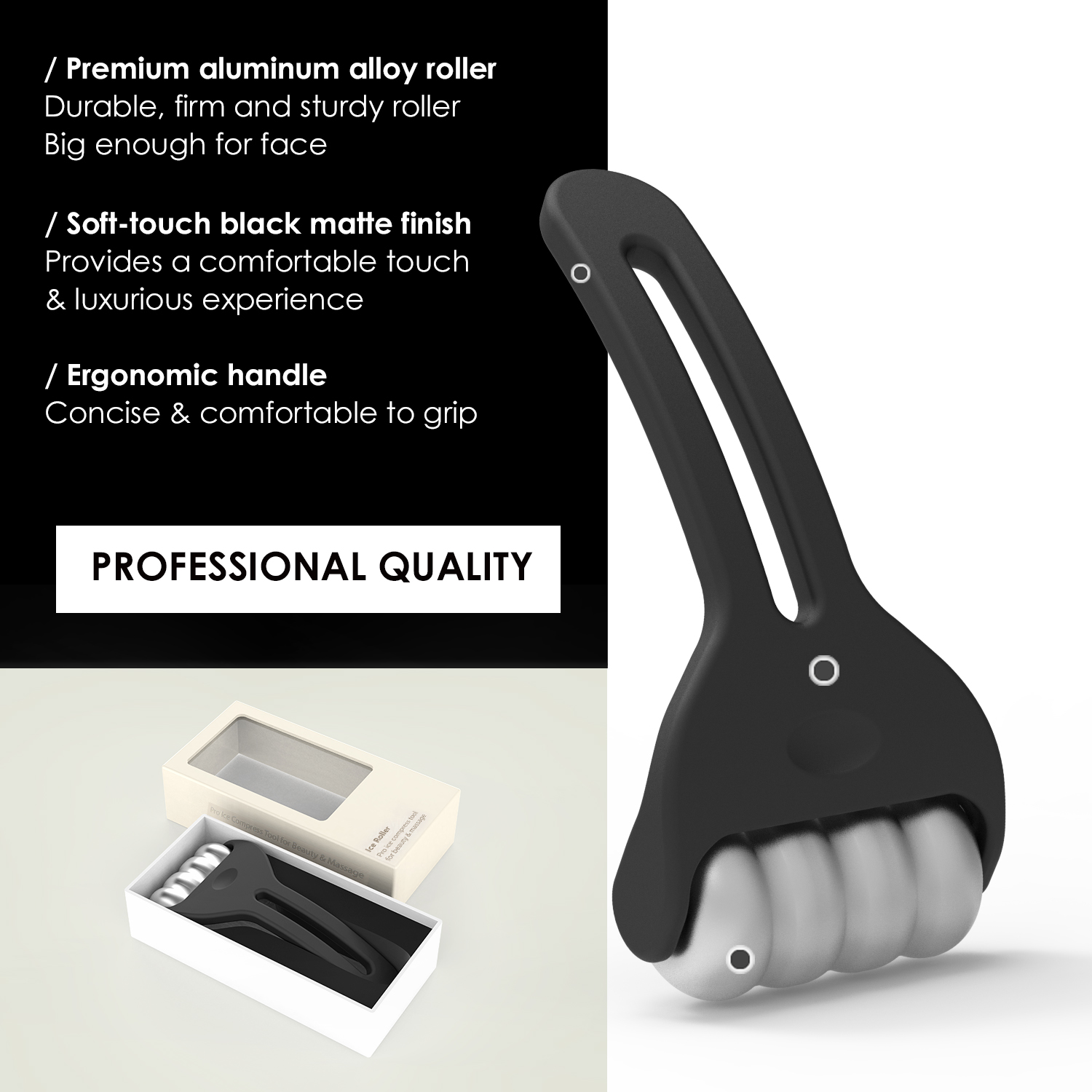 High Quality Aluminum Alloy Ice Roller Metal Facial Skin Cooling Roller China Manufacturer