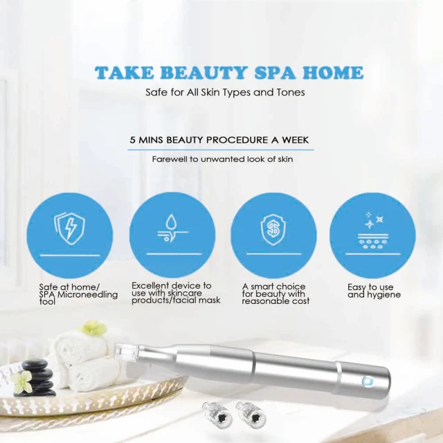 NP3 Rechargeable Nano Needling Derma Pen Skin Care Microneedle Electric Derma Stamp Safe NanoNeedling at Home - NOT Microneedling Pen