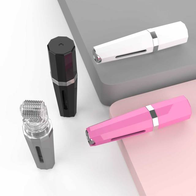 2-in-1 Hair Growth Micro Infusion Needle Roller Combo Hair Care Device with Scalp Massage Balls 5ML Serum Vaccum Pump Tube