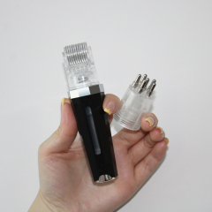 2-in-1 Hair Growth Micro Infusion Needle Roller Combo Hair Care Device with Scalp Massage Balls 5ML Serum Vaccum Pump Tube