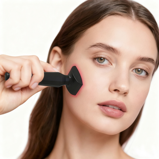 LUMI STAMP - 650nm Red Light Therapy Microcurrent MTS Toning LED Derma Stamp for Skin & Hair & Beard