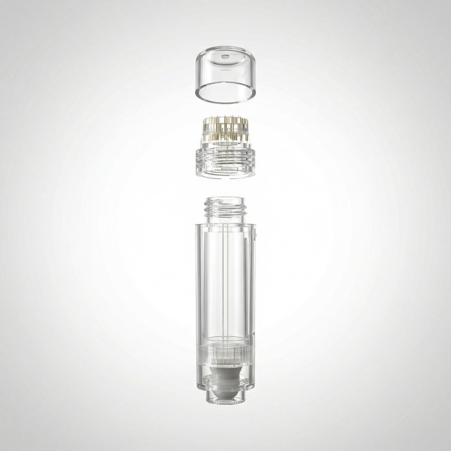 Manual Micro-needling Stamp Applicator - 1-Press Serum Dropper, 20K Titanium Needles, for Face & Scalp Care (ISO13485 & CE Certified)