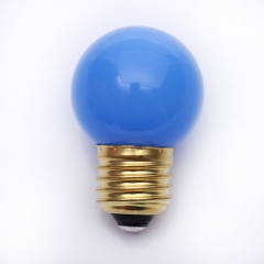 IP44 24V 230V G45 colors led bulb 1W plastic shatterproof