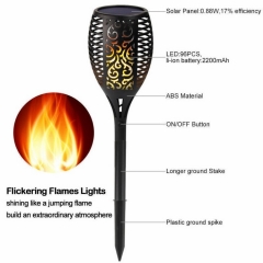 Led solar flickering flame torch lights outdoor landscape decoration solar dancing flame light garden lamp