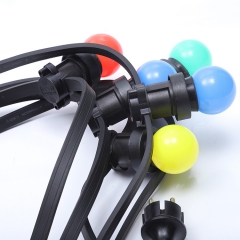Waterproof IP65 100M festoon lighting E27 string lights rubber cable