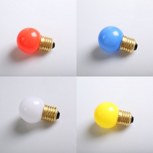 IP44 24V 230V G45 colors led bulb 1W plastic shatterproof