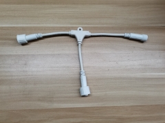 Customized length exension Y splitter T connector round cable