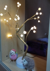 Indoor decoration copper wire branch led tree lights for home