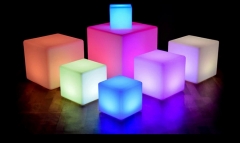 Outdoor Leisurely Led cube light chair led square stage chair