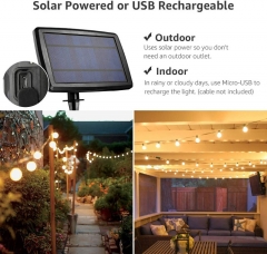 IP65 Waterproof 25FT 25 bulbs G40 globe solar string lights outdoor