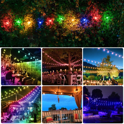 G40 Outdoor String Lights Control Smart RGB LED Patio Lights Globe Bulbs Christmas Garden Yard Bulb Garland Lights