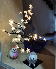 Indoor decoration copper wire branch led tree lights for home