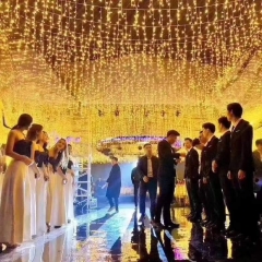 Commercial christmas curtain light string outdoor waterfall led light curtain