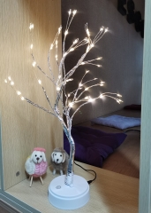 White USB battery operated led christmas wedding birch artificial tree light for room decoration