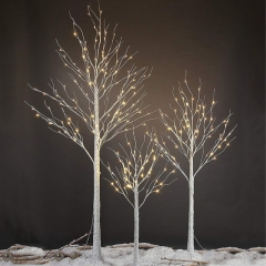 outdoor decoration artificial led white birch palm fairy tree lights