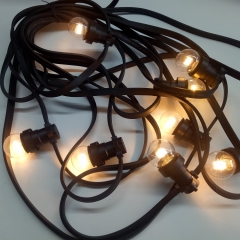 Customized Length Belt LED String Lights e27 Flat Rubber Cable Holiday Decoration Garland Festoon Lighting
