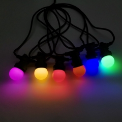 party decorative high quality IP65 waterproof E27 round green cable festoon belt lighting for outdoor decoration