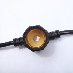 Outdoor holiday decorative waterproof E27 lampholder black round cable festoon belt lights