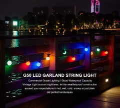 Hot Sale Festival solar g50 string lights Waterproof Decorative Lights for Christmas Garden Party