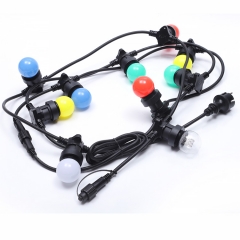 party decorative high quality IP65 waterproof E27 round green cable festoon belt lighting for outdoor decoration