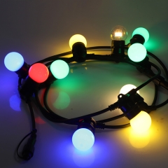 IP65 Connectable round rubber garland E27 vintage patio string light E27 b22 base outdoor festoon patio belt light