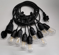 Decoration Outdoor using 5M 10 Sckets Waterproof Connectable String Light with decorative lighting lamp 9w S14 plastic bulb