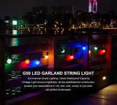 Outdoor Garland LED G50 Bulb Solar Energy String Light As Decoration Lamp For Home Indoor Holiday Lighting