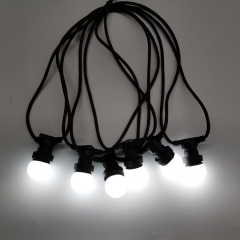 Outdoor holiday decorative waterproof E27 lampholder black round cable festoon belt lights