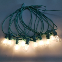 Wholesale Supply Customize Length E27 LED Bulb Garden Decorative Hanging white cable Festoon belt String round Belt Lights