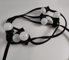 Factory wholesale white or black e27 b22 flat hanging led globe string lights