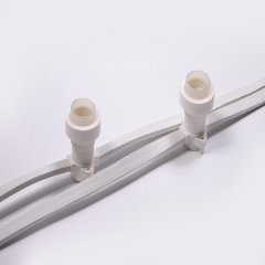 wendadeco customizable length flat cable IP44 holiday lighting festoon lights 100m E27 sockets belt garden