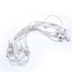 wendadeco High quality Christmas decorations E27 socket round white cable belt light holiday lighting IP65 outdoor string light