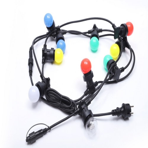 wendadeco round black belt led lights string waterproof IP65 E27 belt festoon lights 100m outdoor string light