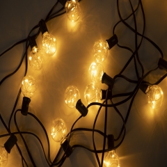 Outdoor waterproof hanging dimmable shatterproof med starburst string 25 led solar g40 copper wire bulb fairy string lights